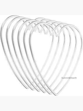 6 Metal Heart Dream Catcher Rings, 4 Inch DIY Craft Hoops for Home Decor